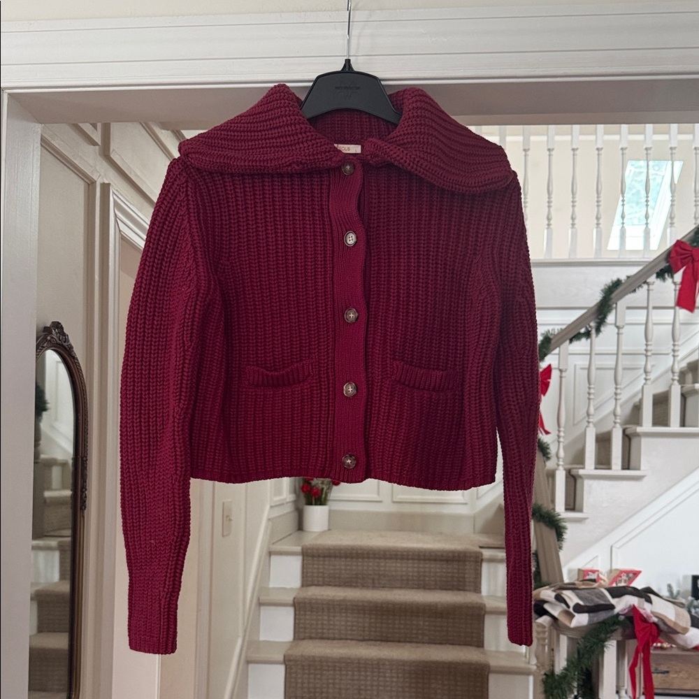 NWT Boutique Brand Collared Cropped Cardigan